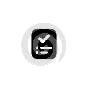 Simple Bold Task List Checkmark Icon Rounded Square Shape Isolated