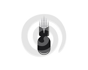 Simple bomb logo vector icon illustration
