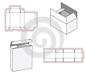 Simple box packaging die cut out template design. 3d mock-up. Template of a simple Box. Cut out of Paper or cardboard photo