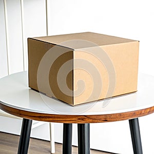 Box on a table isolated