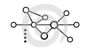Simple Brain Icon with Connected Dots Network Vector, vector design Generative AI