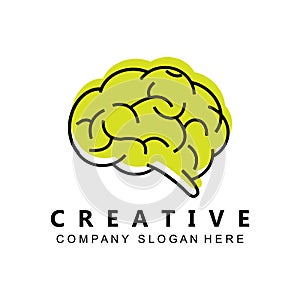 simple brain icon design vector