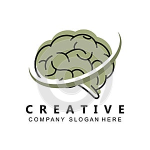 simple brain icon design vector