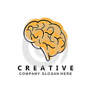 simple brain icon design vector