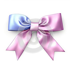 Simple breast cancer awareness ribbon on white background