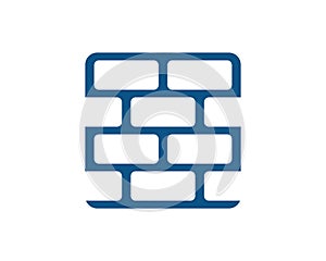 simple brick logo icon template