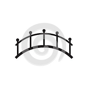 Simple bridge icon. Arched black structure. Minimalist vector art. Classic silhouette design.