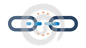 Simple Broken Chain Link Vector Icon, vector design Generative AI