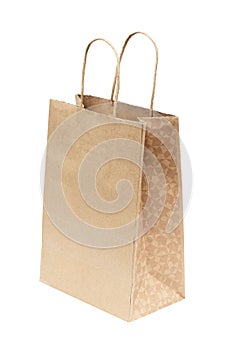 Simple brown paper bag isolated over white background