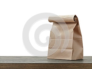Simple brown paper bag for lunch or food