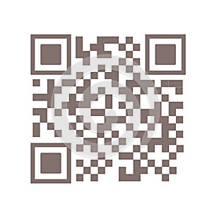 Simple brown qr code on white background for scanning