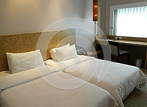 Simple budget hotel room