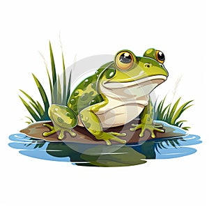 Simple Bullfrog Clip Art With White Margins And Background