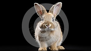 Simple Bunny Stock Photo On Black Background photo