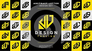 Simple business abstract letter V VV logo design set