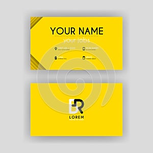 Simple Business Card with initial letter BR rounded edges