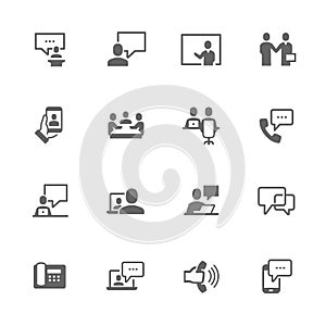 Simple Business Communication Icons