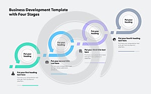 Simple business development template with four stages