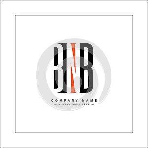 Simple Business Logo for Initial Letter BNB - Alphabet Logo