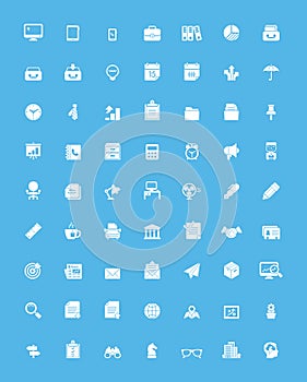 Simple business and office icon set