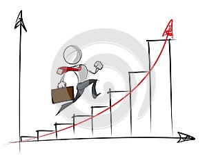 Simple Business People - Exponential Growth Chart