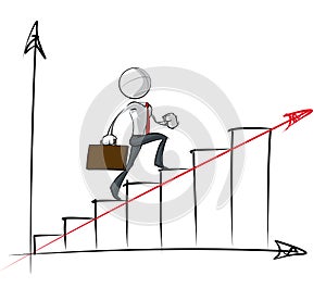 Simple Business People - Steady Growth Chart