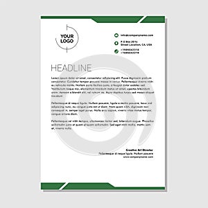 Simple bussines letterhead green premium vector