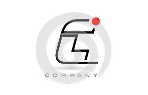 Simple C alphabet letter logo icon design with line and red dot. Creative template for company and business