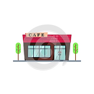 Simple cafe flat illustration on white background photo