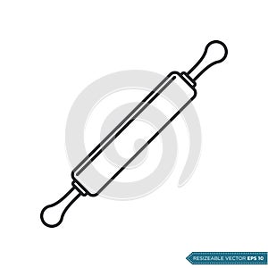 Simple Cake Dough Roller Icon Vector Template Illustration Design