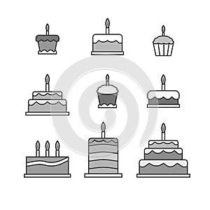 Simple cakes icons