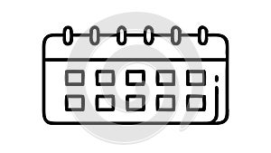 Simple calendar icon vector, date, event, planning, scheduling, reminder, vector design Generative AI