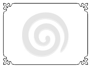 Simple calligraph black ornamental decorative frame