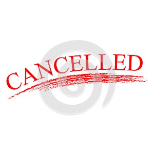 simple cancelled or cancel red vector rubber stamp effect