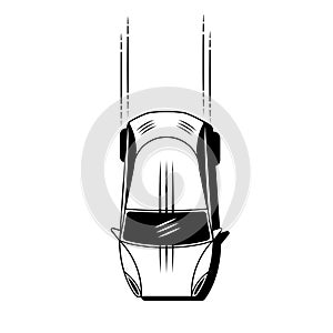 Simple Car Icon Vector. Flat Hatchback symbol. Perfect Black pictogram illustration
