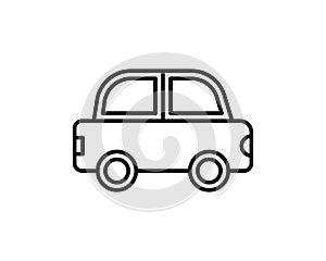 Simple Car Icon Vector. Flat Hatchback symbol. Perfect Black pictogram illustration on white background