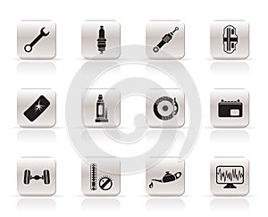 Jednoduchý auto a služby ikony 