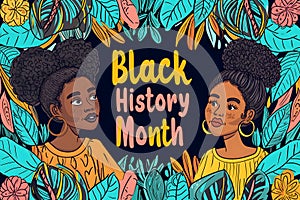 Simple cartoon Black History Month background