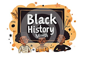 Simple cartoon Black History Month background