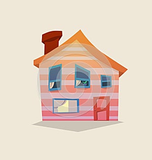 Simple Cartoon house vector illustration