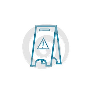 Simple caution floor stand design. Vector illustration decorative design