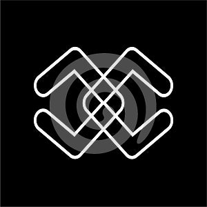 simple cc, dd initials line art logo vector