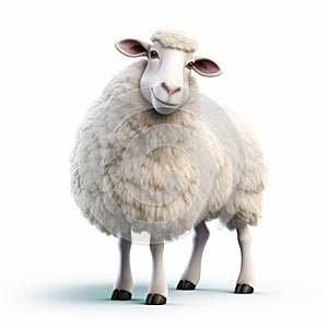 Simple Cel Shaded 3d Sheep With Fluffy Hair