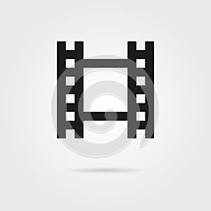 Simple celluloid film black icon