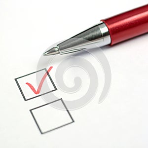 Checkbox check mark isolated on white background