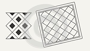 Simple checkered pattern, black and white geometric design vector design Generative AI