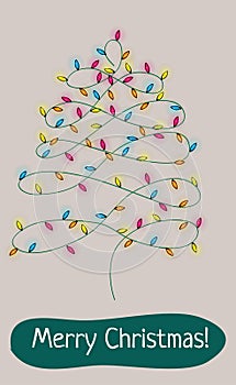 Simple christmas card with a tree photo