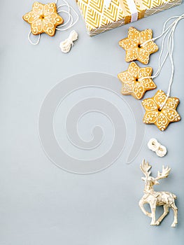 Simple Christmas frame for winter holiday congratulations.