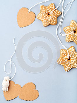 Minimalist Christmas gingerbread cookies frame.