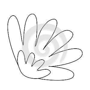 Simple chrysanthemum or calendula flower, doodle style flat vector outline for coloring book